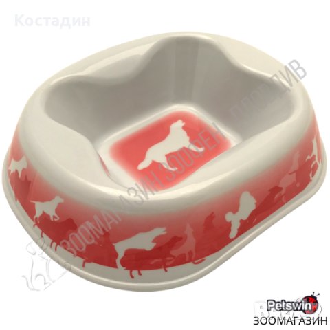 Купа за Куче/Коте - 400ml - Melamine Bowl - Pet Interest - Бял/Червен, снимка 2 - За кучета - 36631630