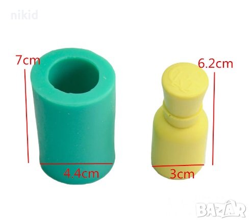 3D цилиндър парфюм шише лак козметика силиконов молд форма украса торта фондан шоколад гипс сапун, снимка 2 - Форми - 22534820