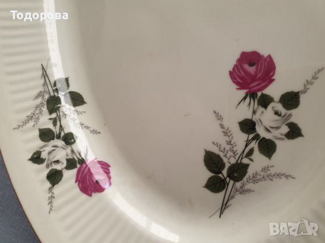 Голямо порцеланово плато- Китка -Нови пазар, снимка 3 - Чинии - 36612834