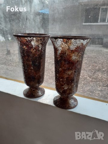 Две страхотни големи вази стъклена мозайка Уникати, снимка 6 - Антикварни и старинни предмети - 35254504