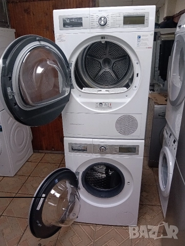 Комплект пералня и сушилня с термопомпа Бош Bosch Home Professional A+++ 8кг Made in Germany , снимка 9 - Перални - 52787498