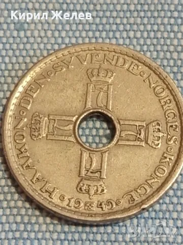 Монета 1 крона 1949г. Кралство Норвегия за КОЛЕКЦИЯ ДЕКОРАЦИЯ 41187, снимка 4 - Нумизматика и бонистика - 48754250