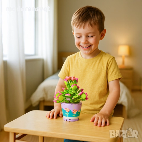 Kомплект строителни блокове, лего с 3D мотиви, цвете 172 броя, снимка 2 - Образователни игри - 52321980