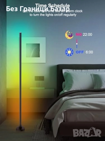 Нова RGB LED ъглова лампа 55" с APP, дистанционно и музикален синхрон, снимка 7 - Лед осветление - 51664148