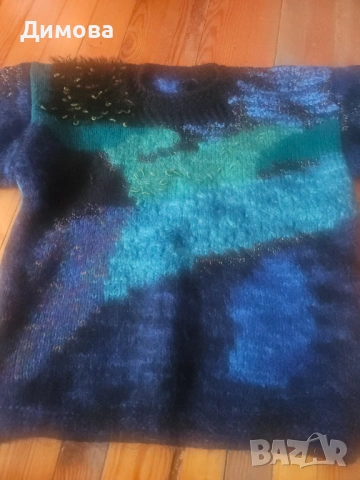 Бутикова ръчно плетена фанела многоцветна, снимка 3 - Блузи с дълъг ръкав и пуловери - 53090445