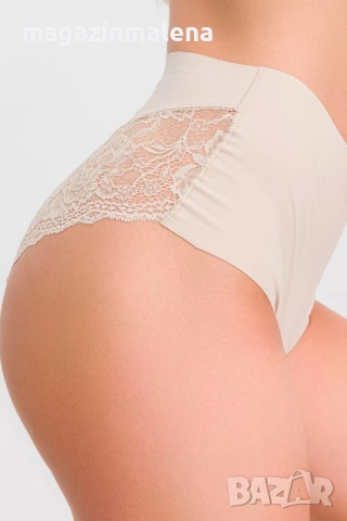 Jadea S,M,L,XL черни,бежови италиански дълбоки памучни безшевни бикини с дантела безшевно бельо, снимка 6 - Бельо - 8853126