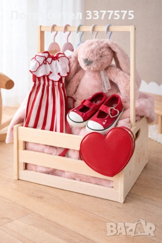 Подаръчни дървени кошници закачалка за деца