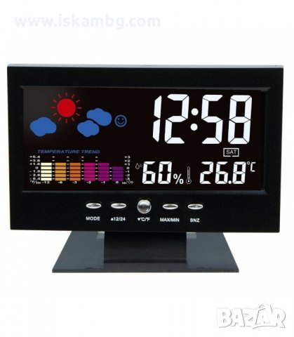 НАСТОЛЕН ЧАСОВНИК С ГОЛЯМ ДИСПЛЕЙ, ЦВЕТНА МЕТЕОРОЛОГИЧНА СТАНЦИЯ - код 8082, снимка 8 - Други стоки за дома - 33963873