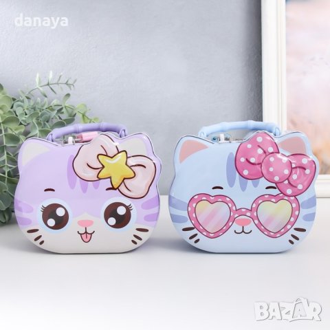 4001 Детска метална касичка Коте с катинар за заключване, снимка 2 - Други - 42134769