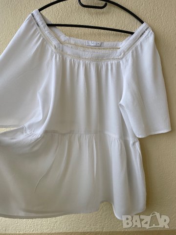 Бяла лятна блуза VILA - М, снимка 1 - Туники - 39497547