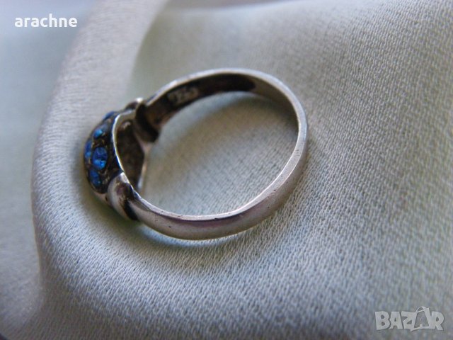 Стар западноевропейски сребърен пръстен с топази, снимка 3 - Пръстени - 44144185