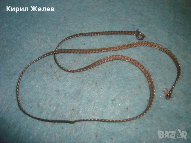 СТАР ПОСРЕБРЕН ЛАНЕЦ КОЛИЕ ВЕРИЖКА подходяща и за КЮСТЕК за ДЖОБЕН ЧАСОВНИК 12494, снимка 5 - Антикварни и старинни предмети - 35273850