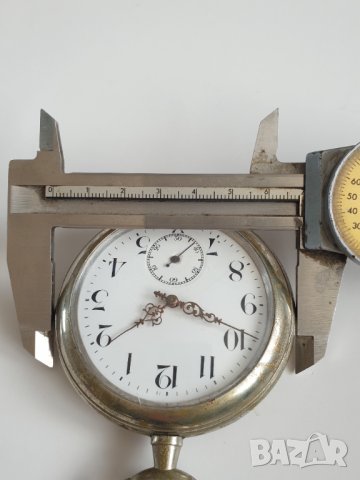  Голям джобен часовник с два капака -68мм, снимка 2 - Антикварни и старинни предмети - 40538107