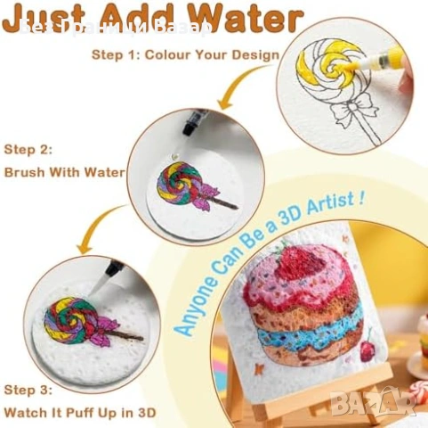 Нов детски 59 части 3D творчески комплект за рисуване с платнена чанта, снимка 4 - Рисуване и оцветяване - 53876444