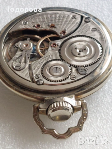 Илинойс-Рядък джобен часовник с покритие от 14 к злато.16s 21J Illinois Bunn Special 60 Hour. , снимка 11 - Антикварни и старинни предмети - 53382034