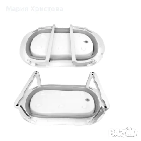 Сгъваема бебешка вана с термометър и възглавница, снимка 3 - За банята - 55729556