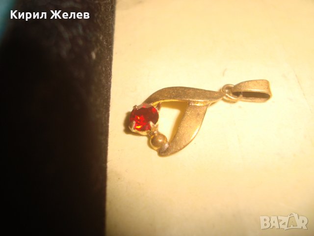 СТАРИННО СКЪПОЦЕННО АРТ ДЕКО БИЖУ БРОНЗ ПОЗЛАТА с ФАСЕТИРАН ГРАНАТ МЕДАЛЬОН ПЕНДАНТ 72101, снимка 12 - Антикварни и старинни предмети - 35653791