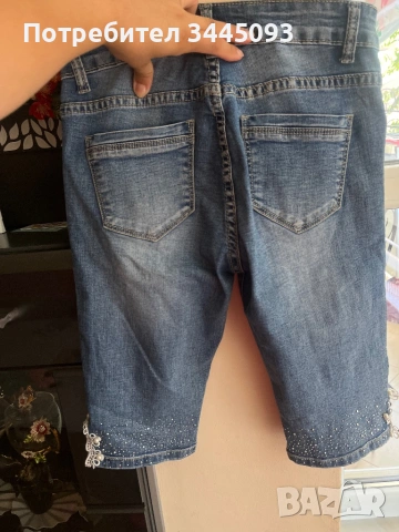 Нови 3/4 дънкови панталони - рр S, снимка 5 - Дънки - 54341401