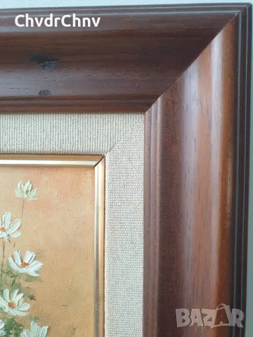 39x34см/2бр картини масло върху платно/натюрморт-цветя/картина в дървена рамка, снимка 9 - Картини - 48427931