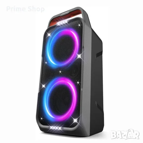 240W Преносима блутут парти тонколона Foxdawn PT300, Bluetooth 5.3, LED, IPX4, USB-C, Черна