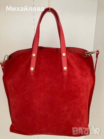 Кожена чанта Zee Lane, естествен велур и кожа, оригинал, снимка 6 - Чанти - 37334918