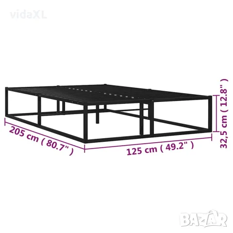 vidaXL Рамка за легло, черна, метал, 120x200 cм, снимка 7 - Спални и легла - 56146790