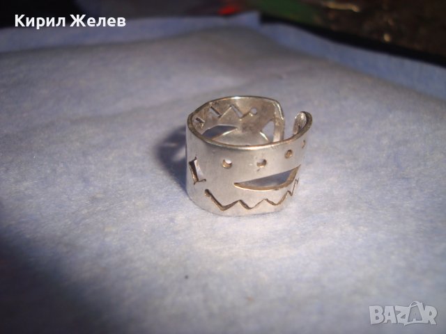 УНИКАЛЕН СТАР СРЕБЪРЕН АЖУРЕН АРТ ПРЪСТЕН РЕГУЛИРУЕМ СРЕБРО 925 ХУДОЖЕСТВЕНА РЪЧНА ИЗРАБОТКА 27151, снимка 6 - Пръстени - 36852553