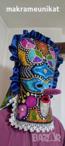 Кукерска маска, гугла, нова, Новодел, уникат, ръчна изработка , снимка 6 - Декорация за дома - 46988271