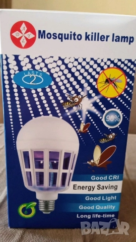 LED крушка против комари с адаптор за стена