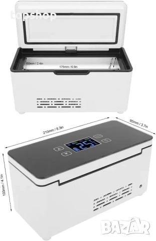 Кутия за охлаждане на лекарства, инсулин, преносим хладилник с USB, HD дисплей за дома и колата, снимка 2 - Хладилници - 50555765