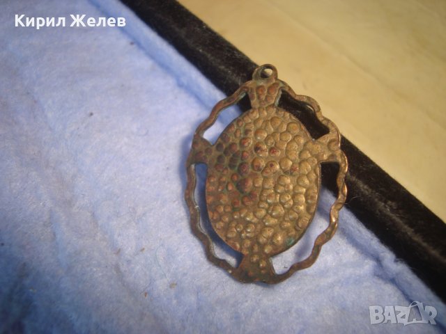 СТАРА ПРАВОСЛАВНА МЕДНА РЯДКА НАГРЪДНА ИКОНКА 12422, снимка 4 - Антикварни и старинни предмети - 37753577