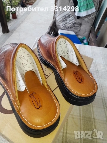 мъжки чехли 40 номер,естествена кожа,нови, снимка 4 - Маратонки - 54022717