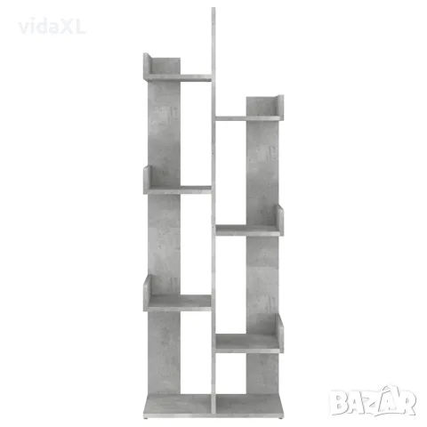 vidaXL Библиотека, бетонно сива, 48x25,5x140 см, инженерно дърво, снимка 3 - Шкафове - 56147875