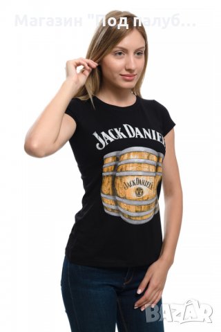 Нова дамска тениска с трансферен печат Бъчва, Джак Даниелс, снимка 3 - Тениски - 29462434