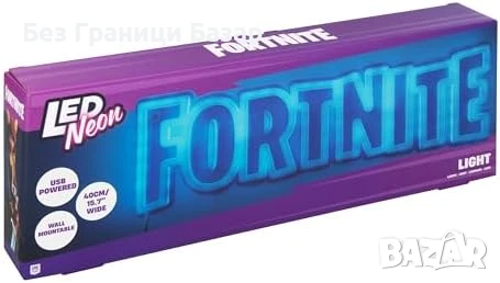 Нова Fortnite неонова LED лампа за стена 40см геймър знак декор синя, снимка 5 - Други - 51291660