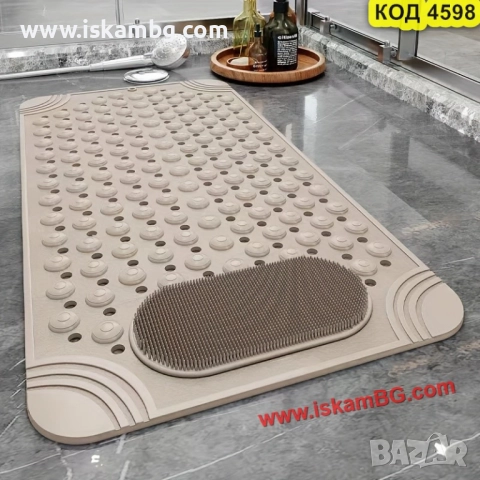 Противохлъзгаща подложка за баня с масажор – цвят капучино - КОД 4598, снимка 4 - Други стоки за дома - 51965930