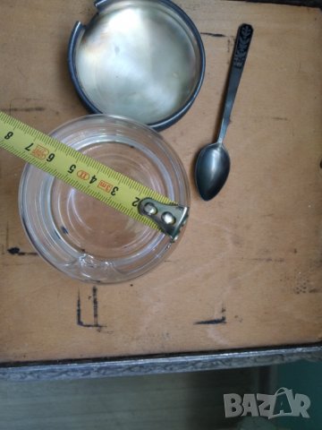 стара захарница с лъжичка, снимка 3 - Антикварни и старинни предмети - 38724801