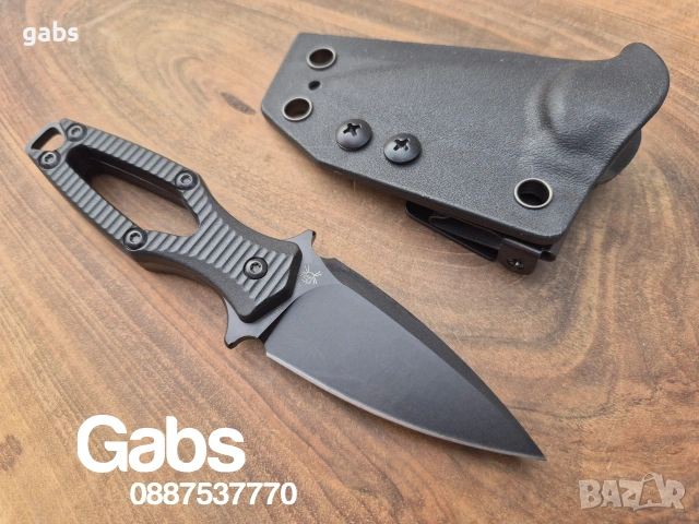 Компактен тактически нож FOX Aka Elmax,фултанг с кания Kydex, снимка 5 - Ножове - 53377127