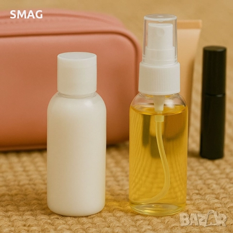 Комплект шишета за пътуване, прозрачни – 60 мл × 2 бр._1200449, снимка 2 - Други - 52328635