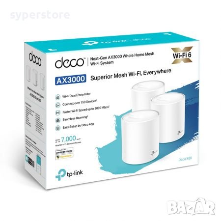  Удължител на интернет обхват TP-Link Deco X60 AX3000 3-pack Mesh Wi-Fi 6 система за целия дом , снимка 3 - Рутери - 38369540