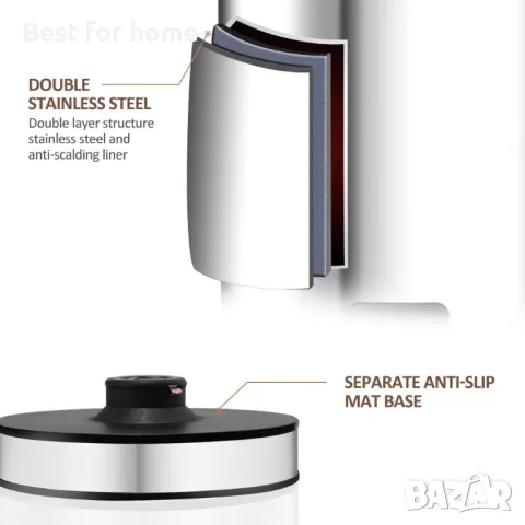 KYG Професионален автоматичен електрически пенообразувател за мляко от неръждаема стомана, снимка 6 - Кафемашини - 48857299