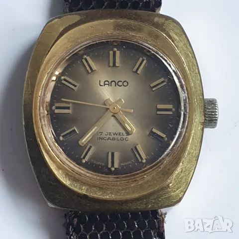 Дамски позлатен механичен часовник Lanco, снимка 4 - Антикварни и старинни предмети - 48962803