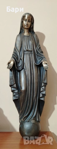 Стара бронзова статуя на Дева Мария/Света Богородица/Madonna, снимка 5 - Колекции - 53035417