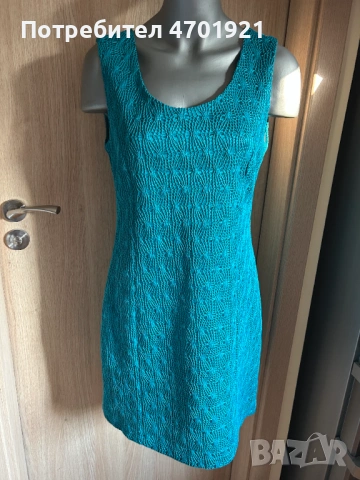 Дамска тюркоазена рокля, снимка 4 - Рокли - 53136602