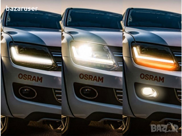 LED фарове Osram за VW Amarok след 2010 година с черна основа, за модела с халогенни фарове, снимка 3 - Аксесоари и консумативи - 32114706