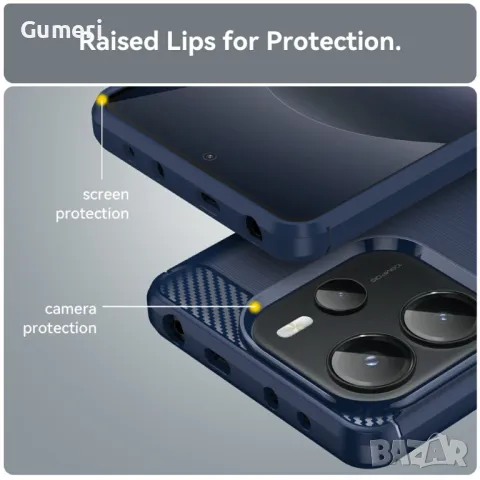 Xiaomi Redmi Note 14 4G Противоударен Силиконов Гръб Карбон, снимка 8 - Калъфи, кейсове - 49750389