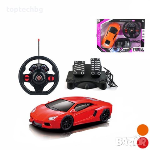Детска радиоуправляема кола с волан и педали, снимка 1