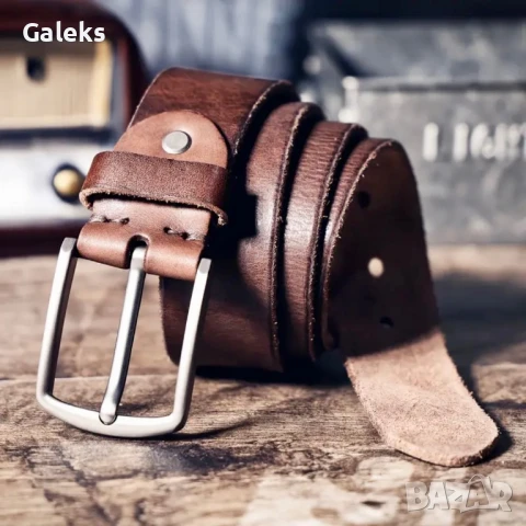 Луксозен, Мъжки, Спортен кожен колан S.WORKER* с кутия /Върхова телешка кожа!, снимка 15 - Колани - 50561964