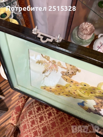 стара винтидж 3д картина естествени камъни и седеф, снимка 7 - Картини - 53997114