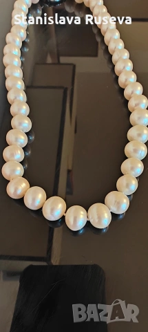 Колие с истински перли, снимка 3 - Колиета, медальони, синджири - 53937554